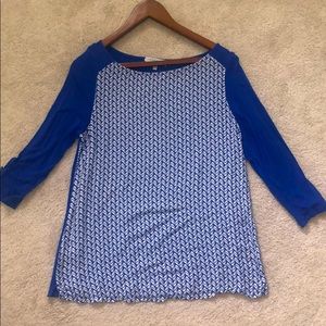 Laura Ashley 3/4 sleeve blue shirt